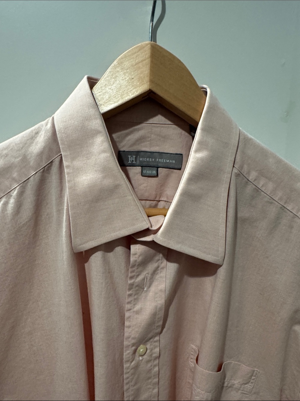 Hickey Freeman Blush Pink Dress Shirt with Logo Tag
